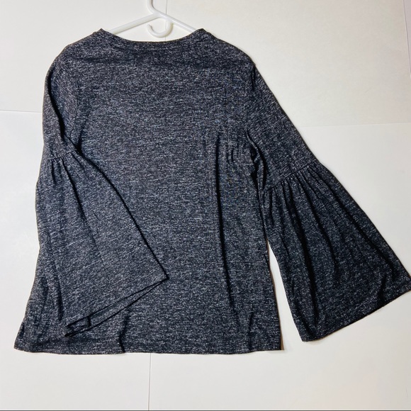 Workshop Republic Clothing Gray Bell Sleeves Top L - Picture 2 of 4